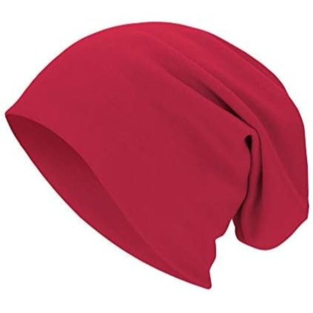 Warm Slouchy Beanie Hat - A Red